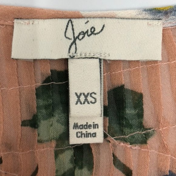 Joie Kanni 100% Silk Smocked Floral Print Blouse - Picture 5 of 8